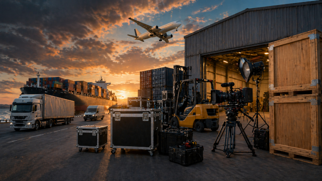 Logistics crew on film set